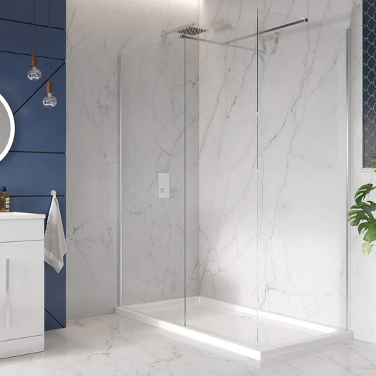 Scudo 1000mm Wet Room Glass Panel – Frameless 8mm Safety Glass