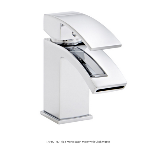 Flair Mono Basin Mixer Tap with Click Waste - Chrome