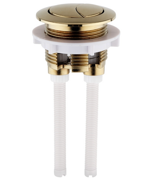 Brushed Brass Dual‑Flush WC Push Button – 38–48 mm Universal Fit