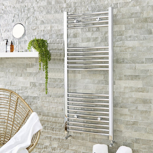 Straight Towel Rail – 400 mm × 1600 mm – Chrome Heated Ladder Rail