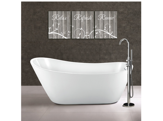 Synergy Arruba 1660mm Matt White Slipper Bath