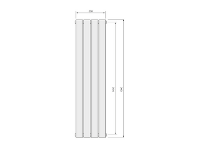 Synergy Attika 300 x 1500mm Anthracite Vertical Radiator