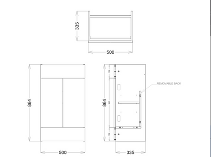 Synergy Blend 500mm Clay Full Depth Vanity Unit