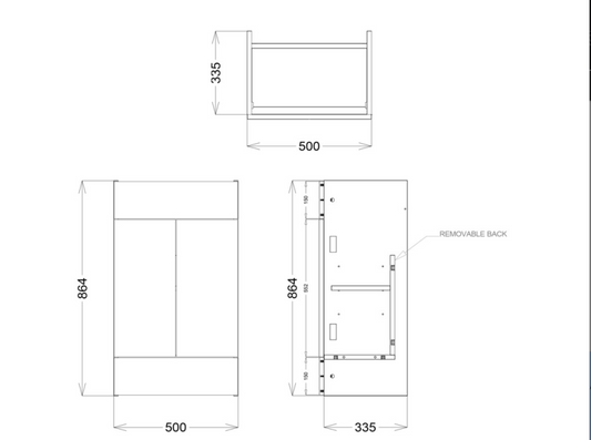 Synergy Blend 500mm Clay Full Depth Vanity Unit