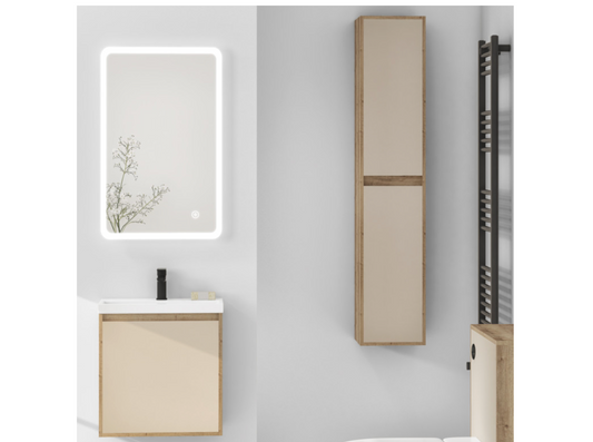 Synergy Craft 500mm Oak & Clay Wall Hung Cloakroom Unit
