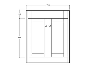 Synergy Henbury 800mm Mount Grey Floor Vanity Unit