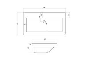 Synergy Linea 800mm 1 Tap Hole Basin