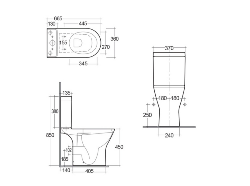 Synergy Marbella Close Coupled Fully Back To Wall Pan