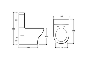 Synergy Marbella Mini Back To Wall Close Coupled WC Pan