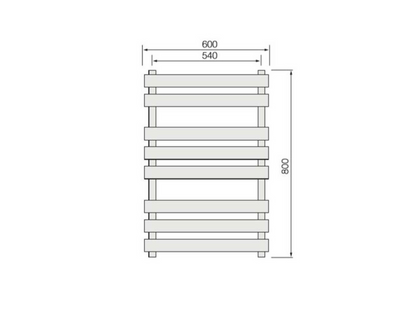 Synergy Saharah 600 x 800mm Flat Chrome Ladder Rail