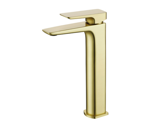 Synergy Studio D Brushed Brass Tall Basin Mixer