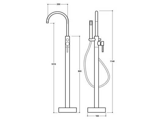 Synergy Studio G Brushed Brass Freestanding Bath Shower Mixer