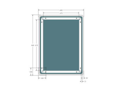 Synergy Yama 600mm LED Strip Mirror With Touch Switch