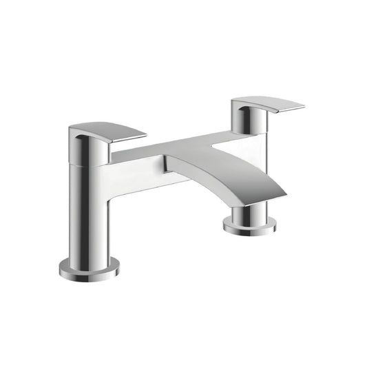 Belini Bath Filler – Deck-Mounted, Dual-Lever, Brass Tap Chrome