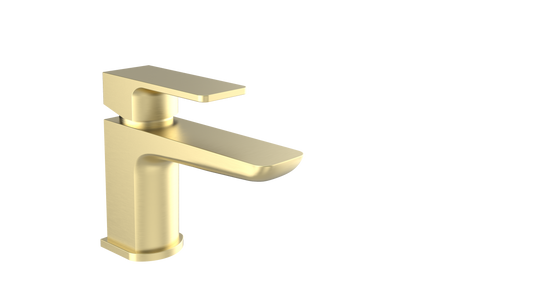 Kolt Mini Mono Basin Mixer Tap – Brushed Brass Finish