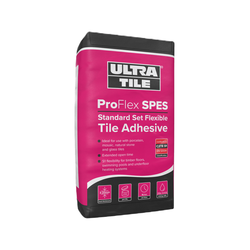 Standard Set Flexible Tile Adhesive C2TE‑S1 – 20 kg Bag, White