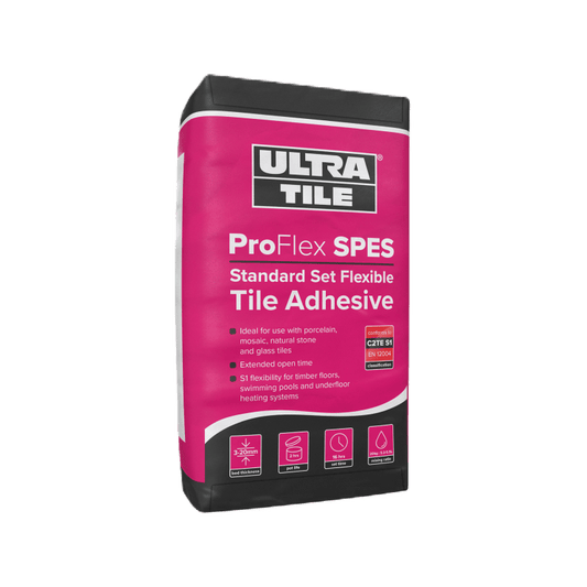 Standard Set Flexible Tile Adhesive C2TE‑S1 – 20 kg Bag, White