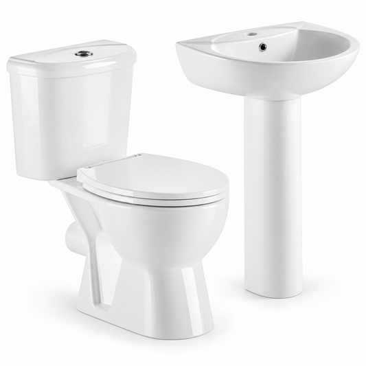 Kartell Proton 4-Piece Bathroom Suite – Rimless Toilet & 540mm Basin