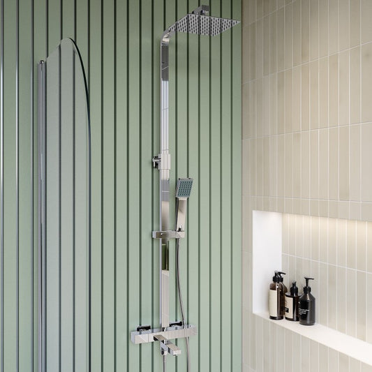 Kartell K‑Vit Pure Option 4 Thermostatic Bar Shower with Adjustable Slide Rail Kit
