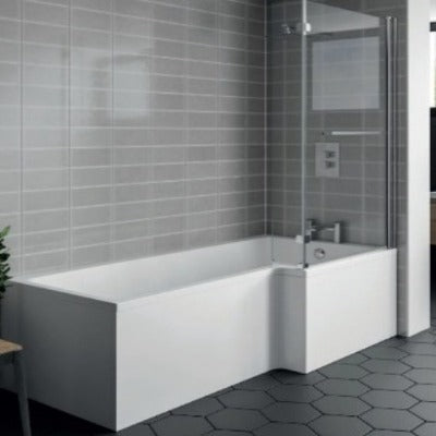 KARTELL ELITE 1800 X 850 L SHAPE RIGHT HAND SQUARE SHOWER BATH
