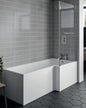 KARTELL ELITE 1600 X 850 L SHAPE RIGHT HAND SQUARE SHOWER BATH