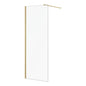 Ottone 300 mm Brushed Brass Return Panel – 8 mm Glass, 2000 mm Height