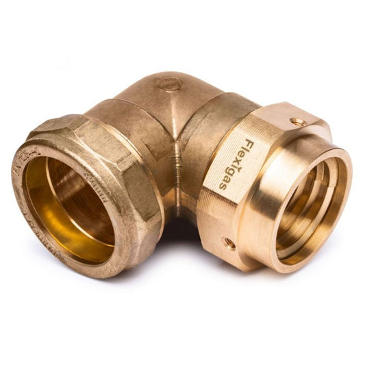 Flexigas 90° Elbow – Compression Fitting for Flexible Gas Pipe