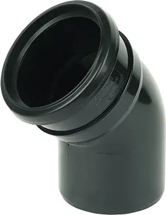110mm Soil Pipe 45° Bend – Single Socket uPVC Push-Fit Fitting