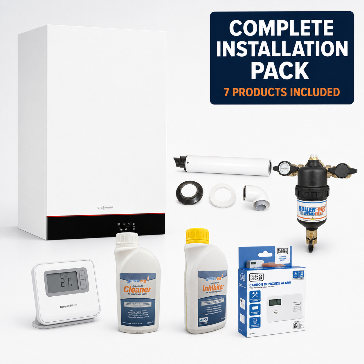 Viessmann Vitodens Classic 24kW Combi Boiler Complete Installation Pack with Flue, T3R, Filter & Chemicals