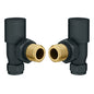 Anthracite Angled Radiator Valve Pair – 15mm Compression | Matte Finish