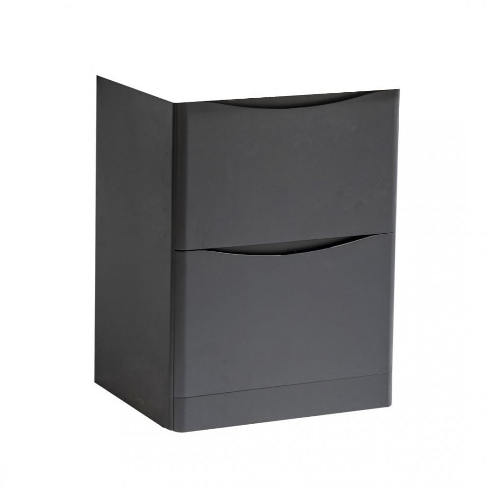 Arc 600mm Floor Standing 2 Drawer Unit & Basin – Graphite