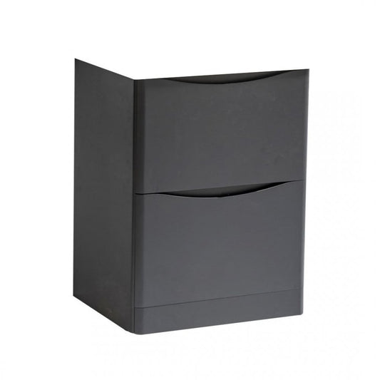 Arc 600mm Floor Standing 2 Drawer Unit & Basin – Graphite