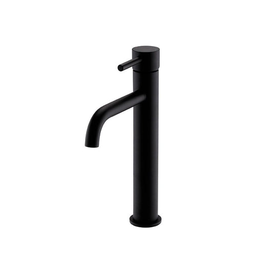 Nero Round Hi-Rise Mono Basin Mixer Tap Black