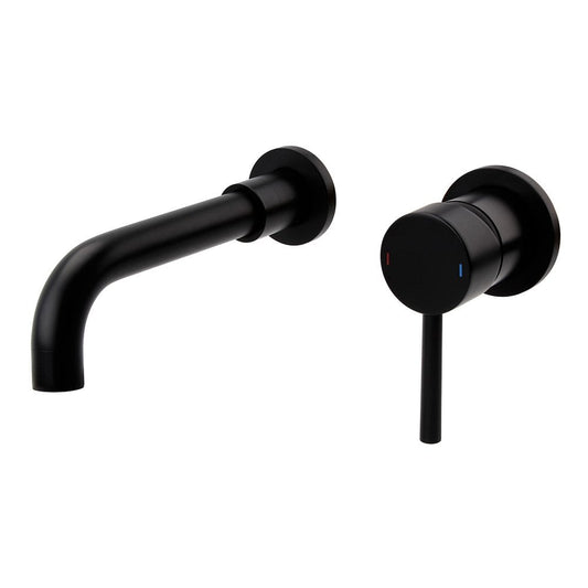 Nero Round Wall Mounted Basin Mixer Black