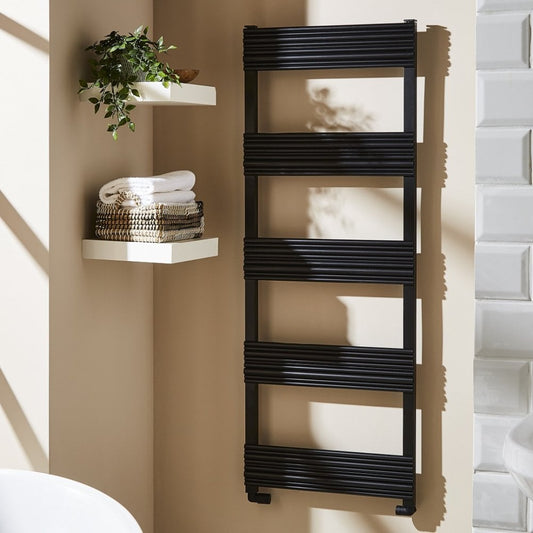 Kartell Sherbrooke Matt Black Heated Towel Rail – 1600 × 500 mm