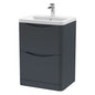 Ella 600 mm Floor Unit with Basin – Floor-Standing Vanity in Matt Anthracite