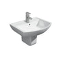 Kartell Pure Ceramic Basin 550 × 415 mm + Semi-Pedestal – Clean White, Wall-Mounted Suite