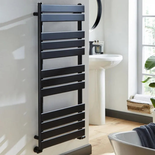 Memphis Black Heated Towel Rail – 500mm x 1200mm