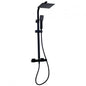 Kartell K-VIT NERO SQUARE THERMOSTATIC EXPOSED BAR SHOWER WITH OVERHEAD DRENCHER AND SLIDING HANDSET