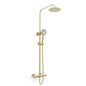Ottone Brushed Brass Thermostatic Shower Kit Option 1 – Bar Valve, Overhead Drencher & Handset