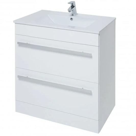 Kartell K‑Vit Purity 800 × 450 × 855 mm Floor‑Standing 2‑Drawer Vanity Unit – White Gloss