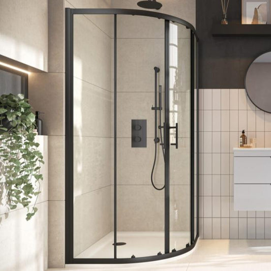 Scudo Black Shower Enclosure – Framed Glass with Matt Black Finish