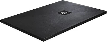 K‑Vit Naturals 1600 × 800 × 28‑45 mm Low‑Profile Rectangle Shower Tray – Stone Effect