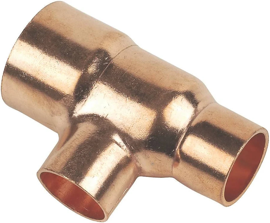 22mm-22mm-15mm End Feed Tee