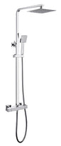 K-VIT Pure Square Twin Shower | Thermostatic Mixer with Rigid Riser & Handset
