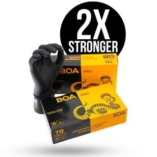 BOA Pro Black Tough Gloves – Size Large (Box of 100)
